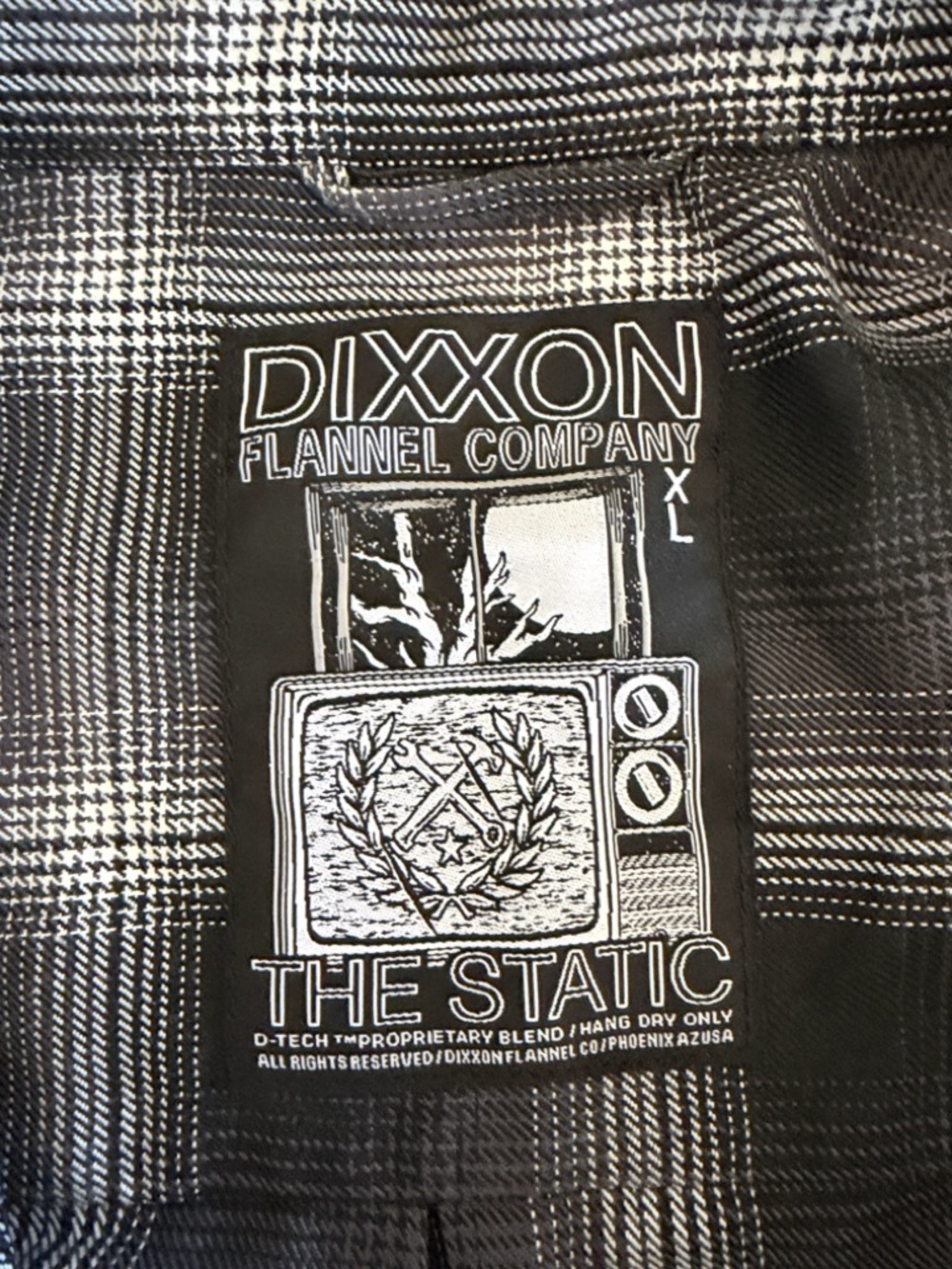 DIXXON Static Men’s Flannel Black White Size XL EUC - Picture 9 of 9